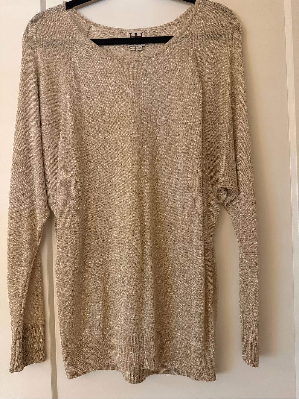 Haute Hippie Metallic Beige Crewneck Sweater